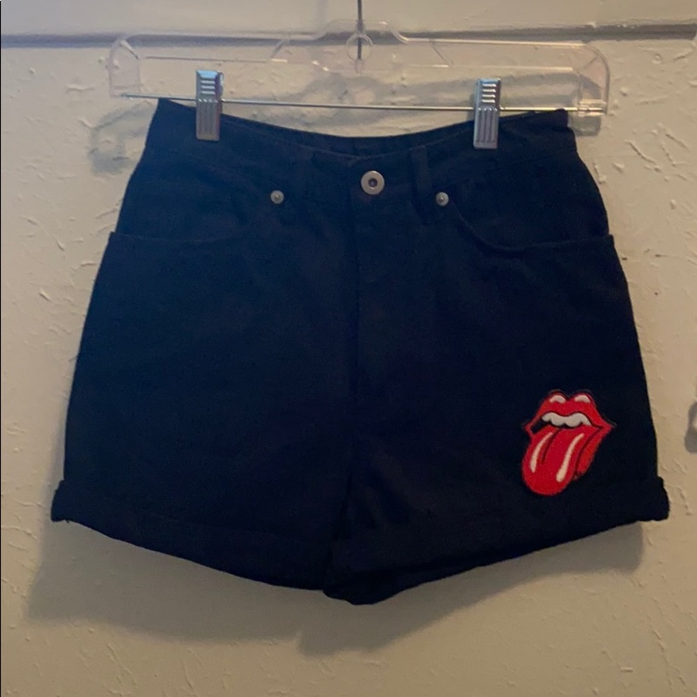 Black Denim high waisted shorts